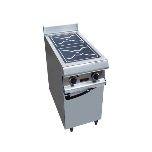 2 foyers induction sur placard fermé 400x836x900mm 7kW 400V